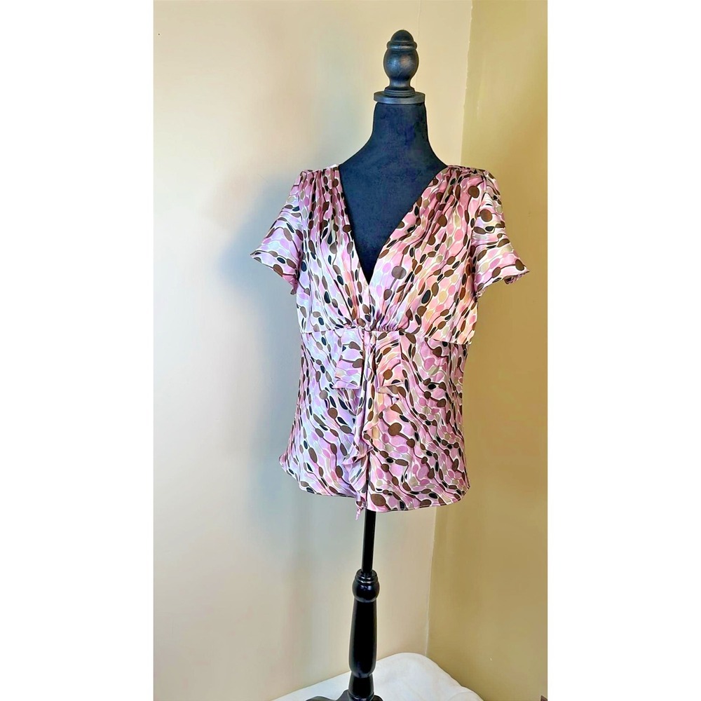 Y2K 90s MSK XL Silkie Pull Over Short Flutter Sleeve Top Whimsy Fairy Coquette